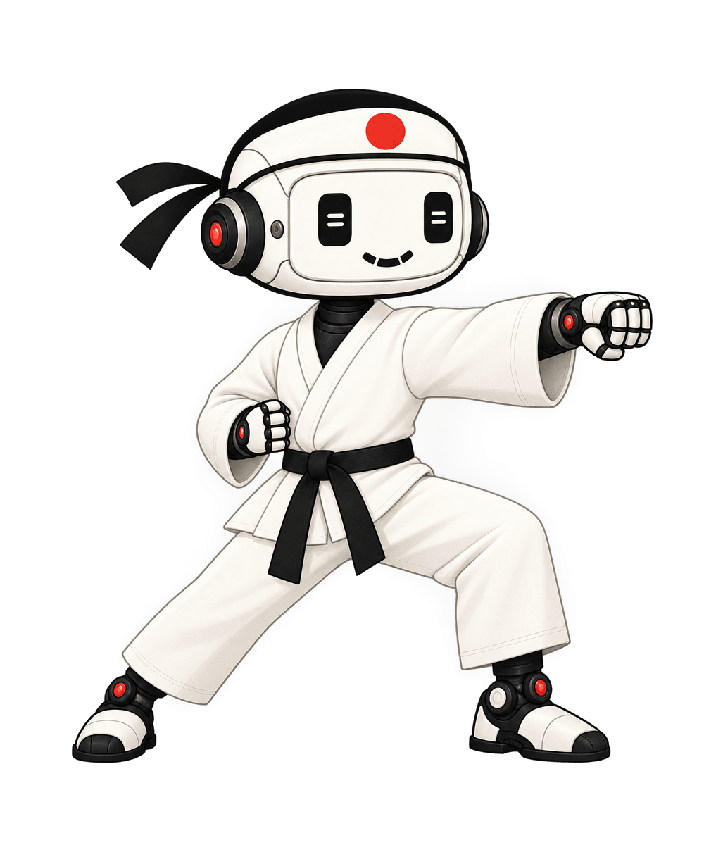 The Creatr Dojo robot sensei throwing a precise straight punch